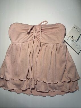Electric Behaviour Pink Strapless Ruffle Tube Top - Size Medium - NWT